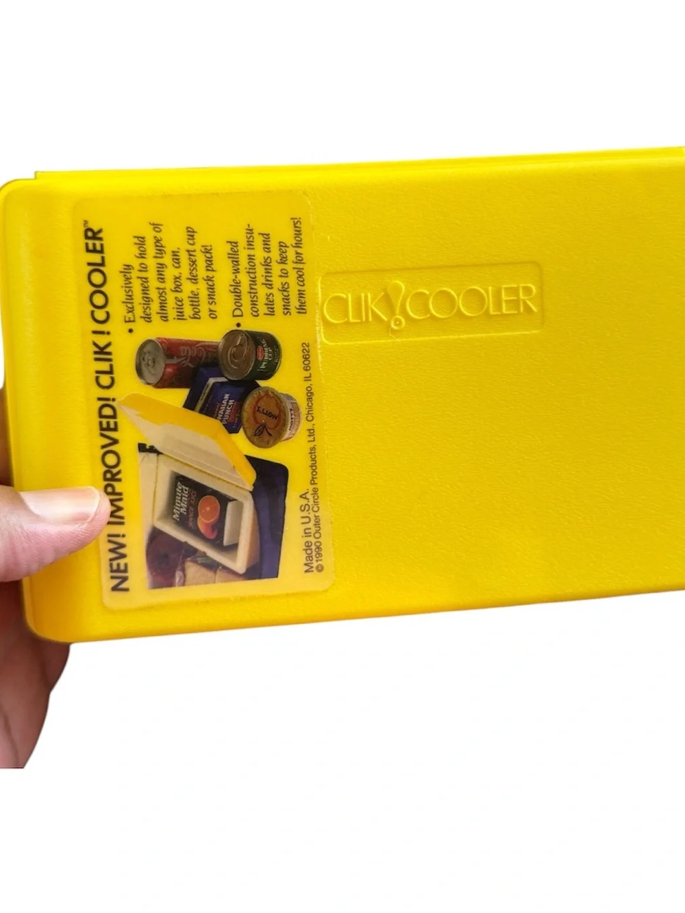 Vintage Clik Cooler Yellow Mini Juice Box Insulated Food Container